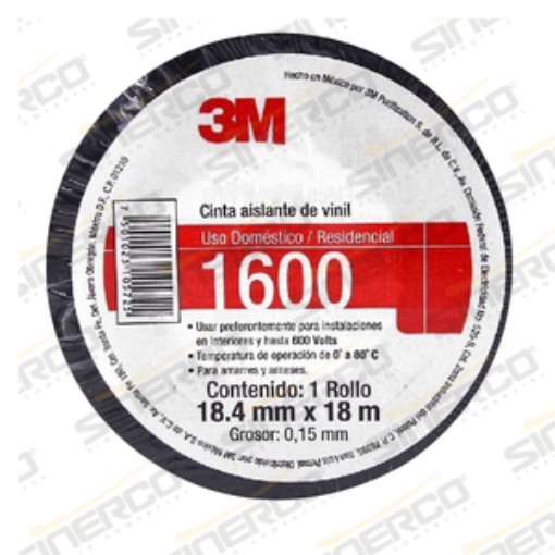 Imagen de TEMFLEX 1600 CINTA ELECTRICA 0.019 X 18 M NEGRA