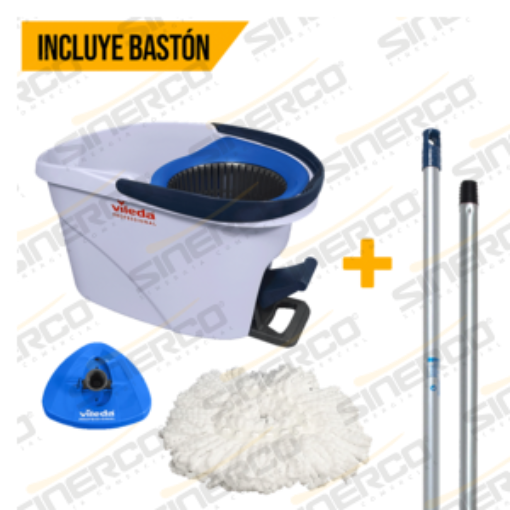 Imagen de VILEDA PRO SUELOS ULTRASPIN MINI CUBO AZUL +BASTON