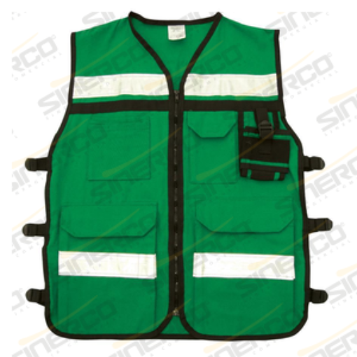 Imagen de CHALECO RESCATISTA VERDE XGRANDE COSTADO AJUSTABLE