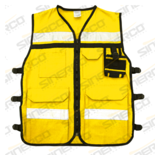 Imagen de CHALECO RESCATISTA AMARILLO GRANDE COSTADO AJUST.