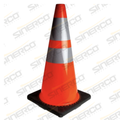 Imagen de CONO PARA TRAFICO 71CMS BASE GRIS C/REFLEJANTE